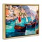 Stupell Industries Capri Boat Marina View Framed Floater Canvas Wall Art Design by Amelia Noyes